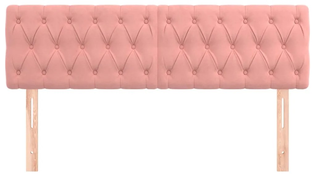Cabeceira de cama 2 pcs veludo 80x7x78/88 cm rosa