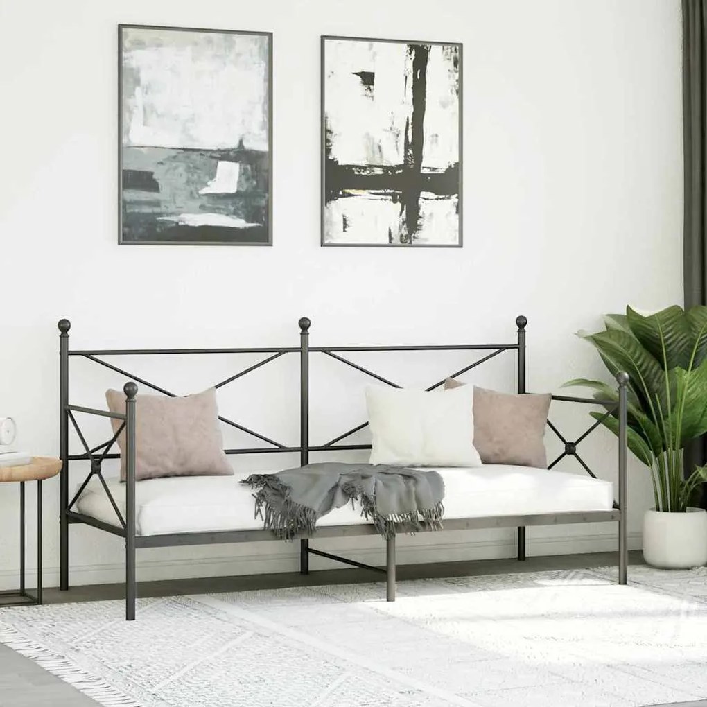 Cama de Dia sem Colchão 80x200 cm aço preto