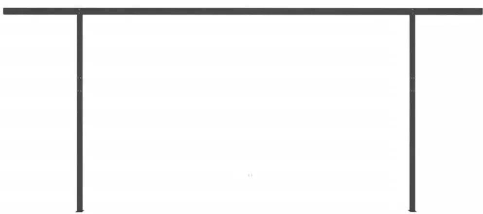 Toldo retrátil automático com postes 6x3,5 m antracite