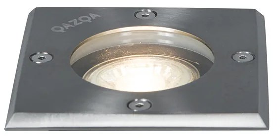 Foco de chão em aço 10,5 cm IP65 - Basic Square Moderno