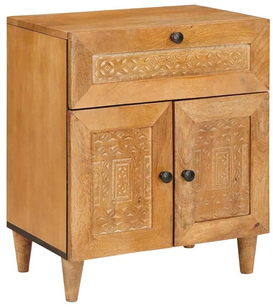 vidaXL Mesa-de-cabeceira com gaveta Castanho-claro 50 x 33 x 60 cm