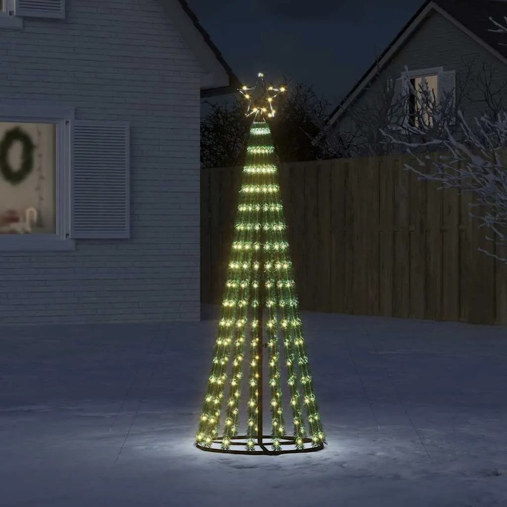 vidaXL LED Árvore de Natal 275 LEDs Branco Quente 180 cm