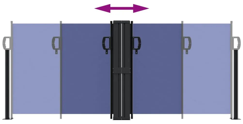 Toldo lateral retrátil 100x1000 cm azul