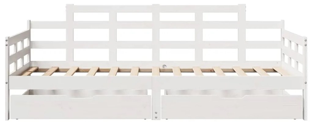 Sofá-cama c/ gavetas 90x200cm madeira de pinho maciça branco