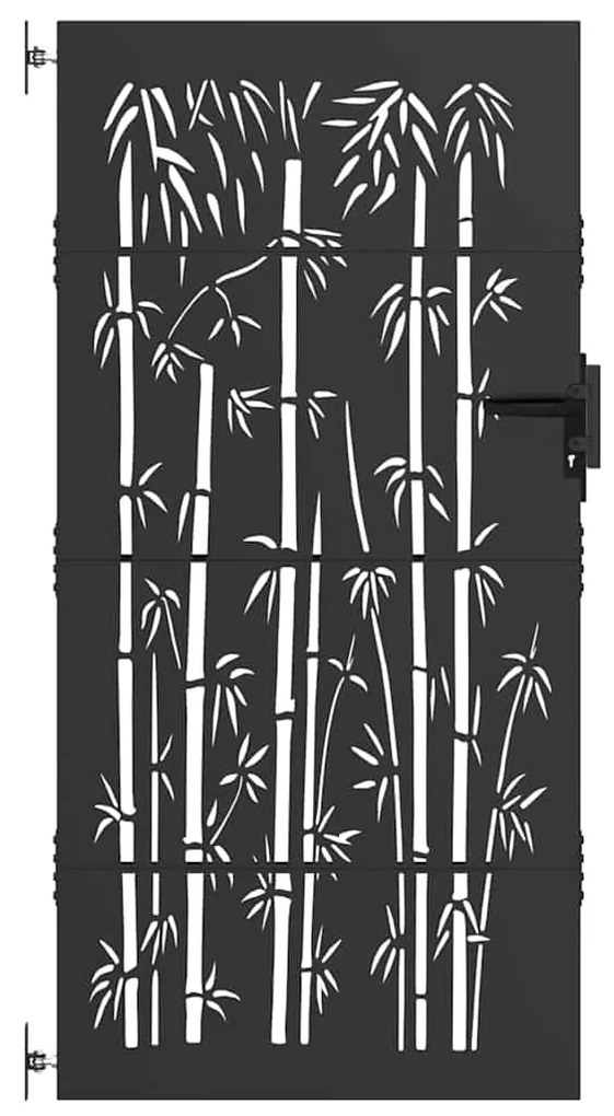 Portão de Jardim Preto 105 x 200 cm Aço com Revestimento em Pó