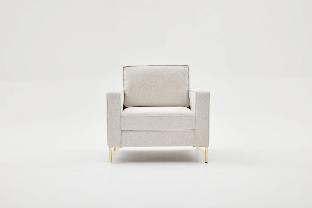 Sofá de 1 Lugar Berlin – Creme Dourado – 90x83x91 cm