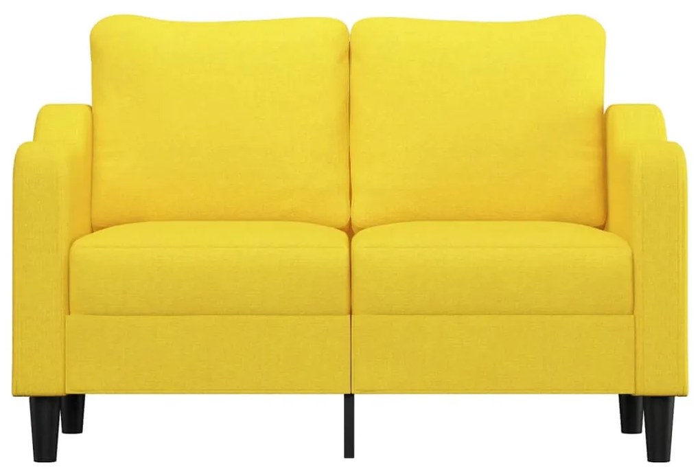 Sofá de 2 lugares 120 cm tecido amarelo-claro