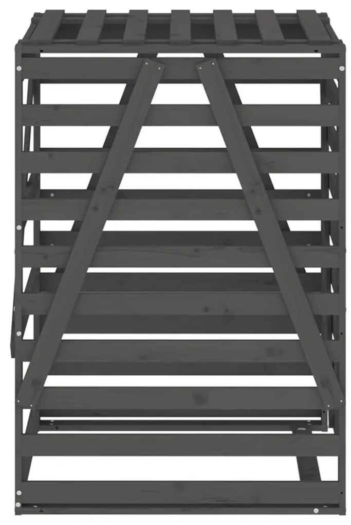 Abrigo p/ caixote do lixo 84x90x128,5 cm pinho maciço cinzento