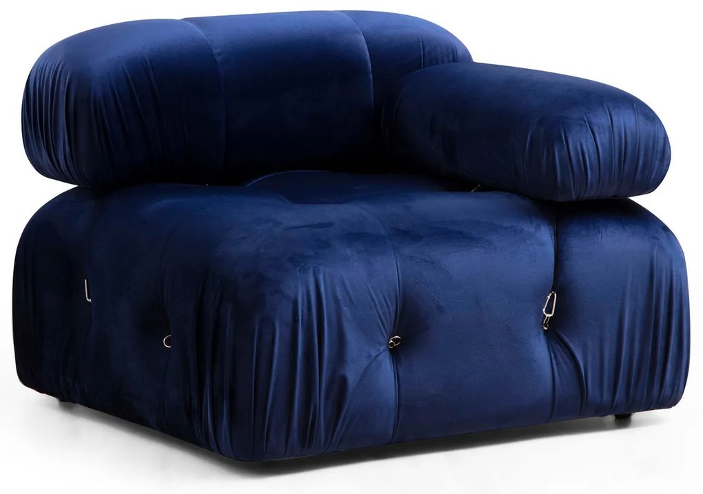 Sofá de Canto Bubble – Veludo Azul – 288 cm x 190 cm