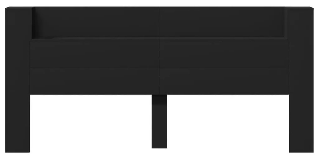 Armário de cabeceira com luzes LED 220x16,5x103,5 cm preto