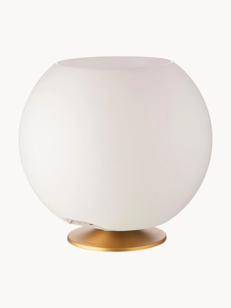 Candeeiro de mesa LED regulável Sphere, com altifalante Bluetooth e refrigerador de garrafas