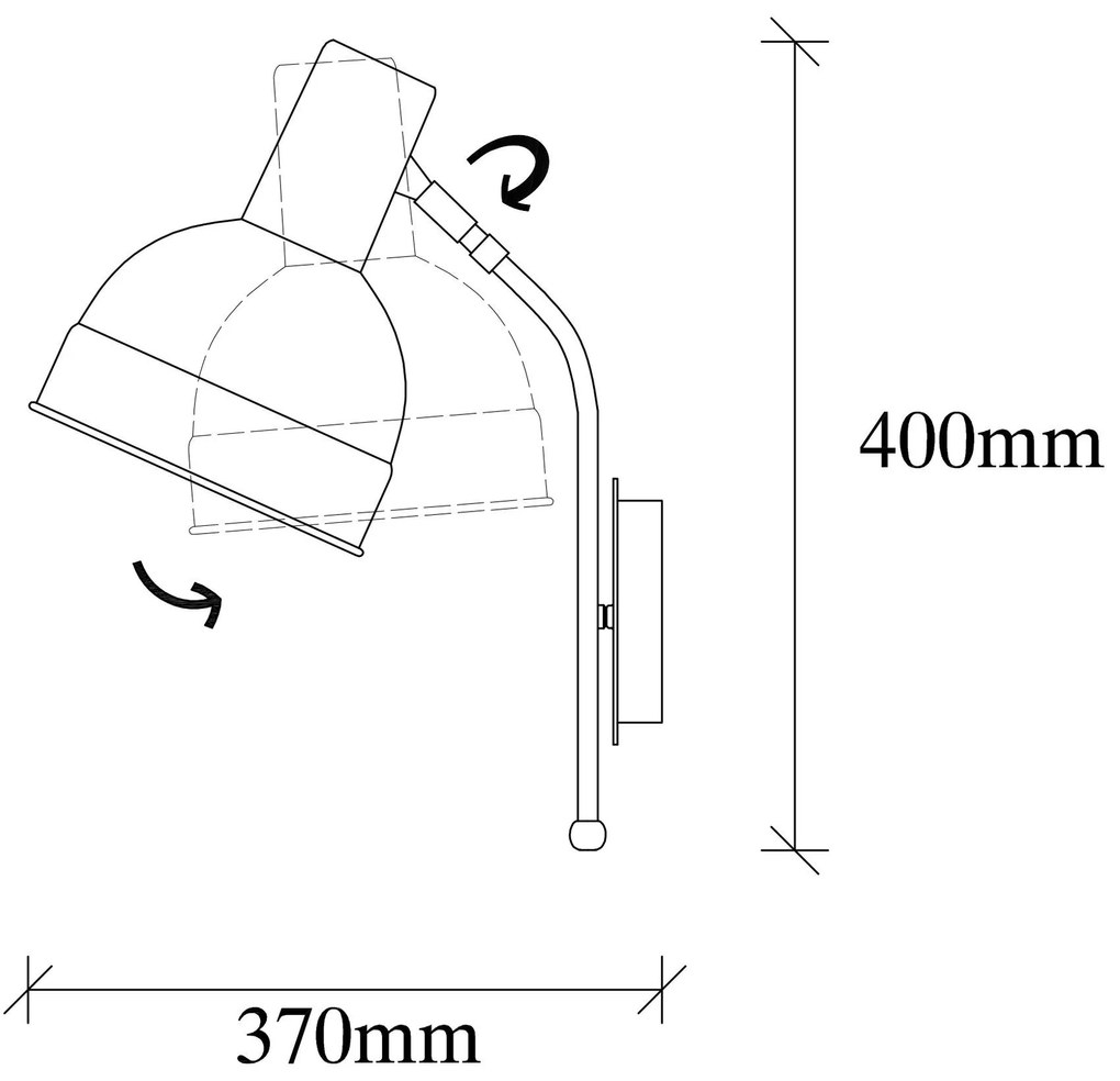Candeeiro de Parede Berceste – Branco – 17 x 37 cm