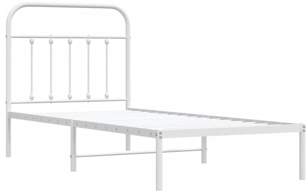 Estrutura de cama com cabeceira 90x190 cm metal branco