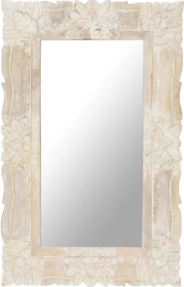 Espelho 80x50 cm madeira de mangueira maciça branco
