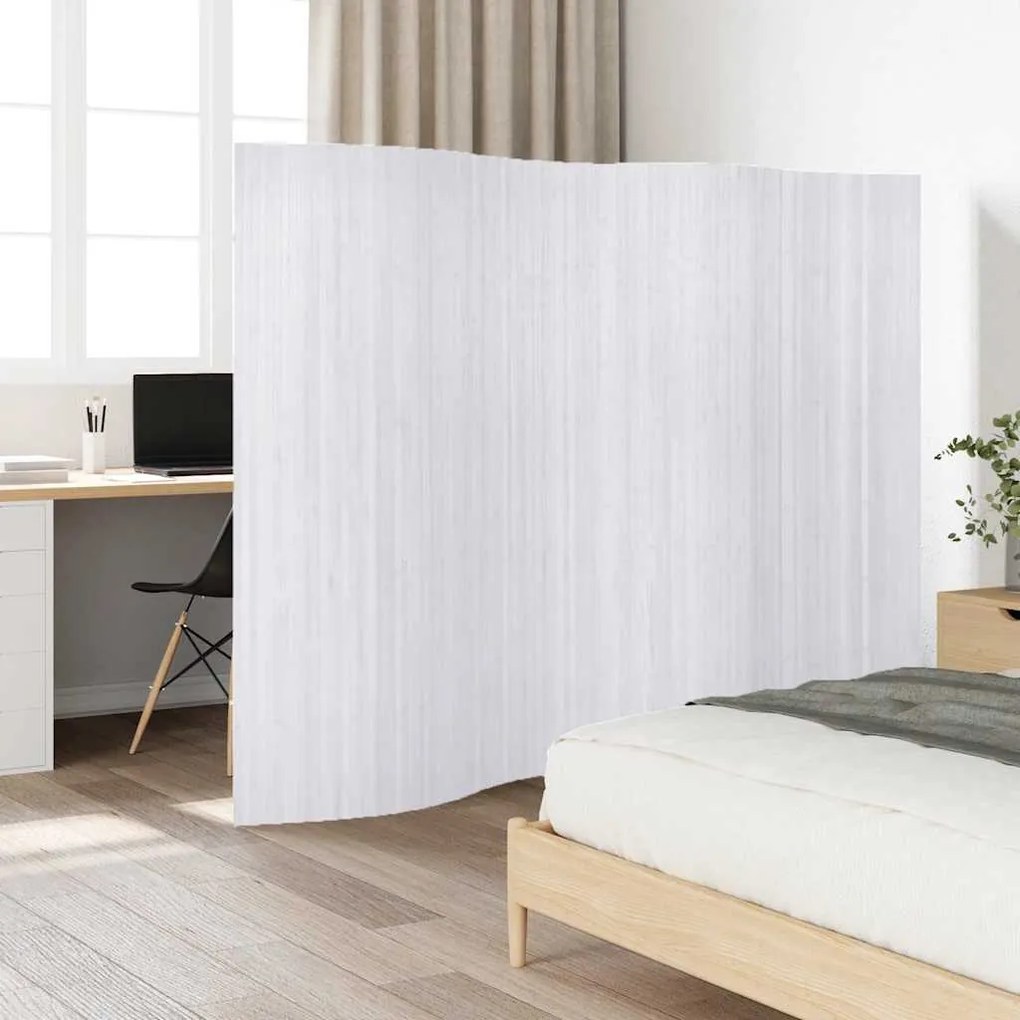 vidaXL Biombo/divisória de sala largura 250 cm altura 165 cm bambu branco