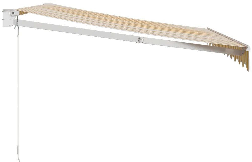 Toldo retrátil 3x2,5 m tecido e alumínio amarelo e branco