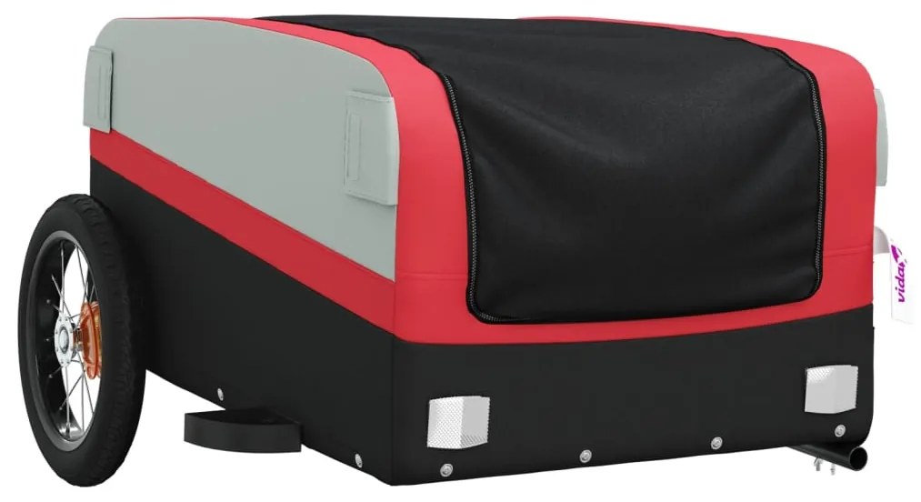 Reboque para bicicleta 30 kg ferro preto e vermelho