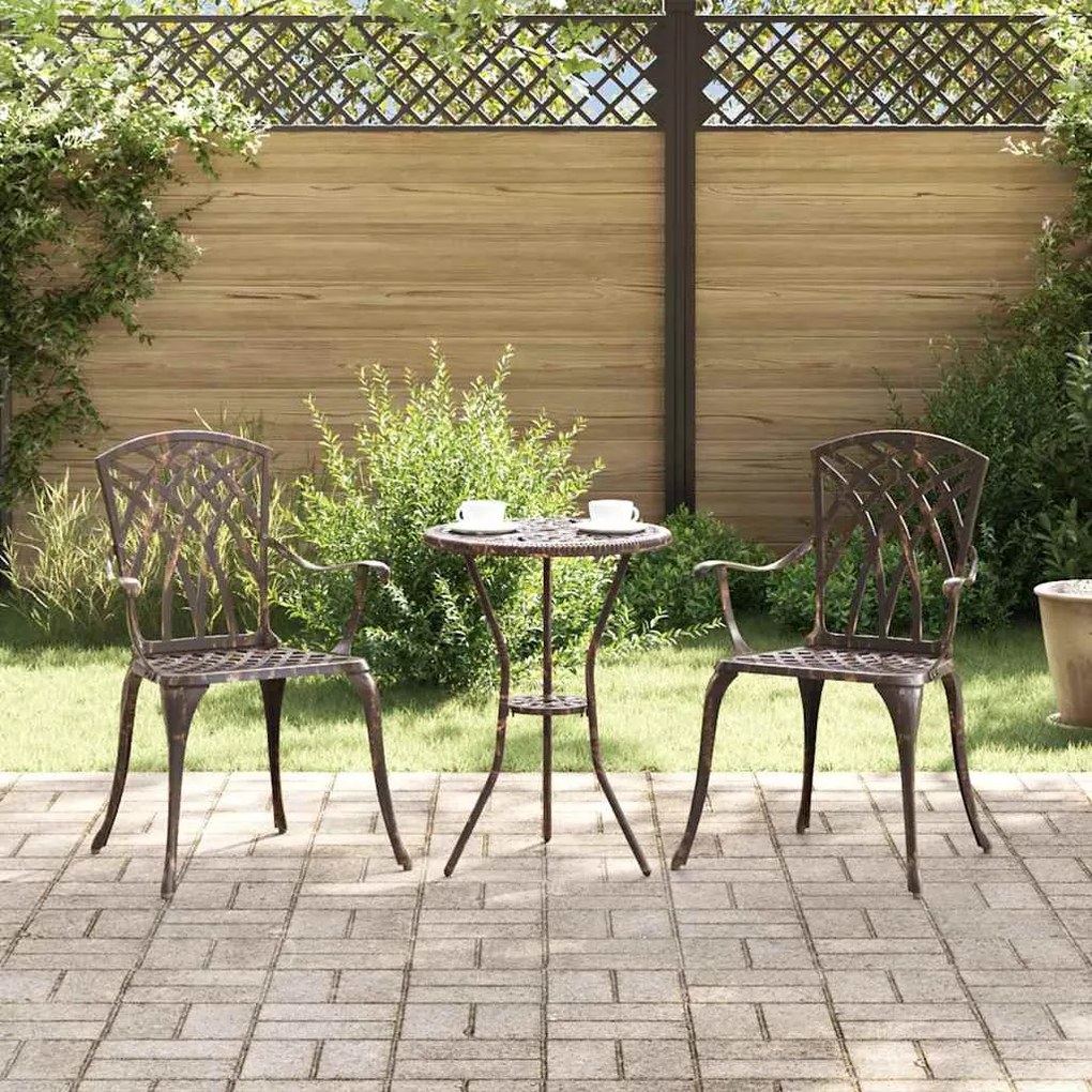 vidaXL Cadeira de Jardim 2 pcs Bronze 53 x 51 x 88.5cm Alumínio
