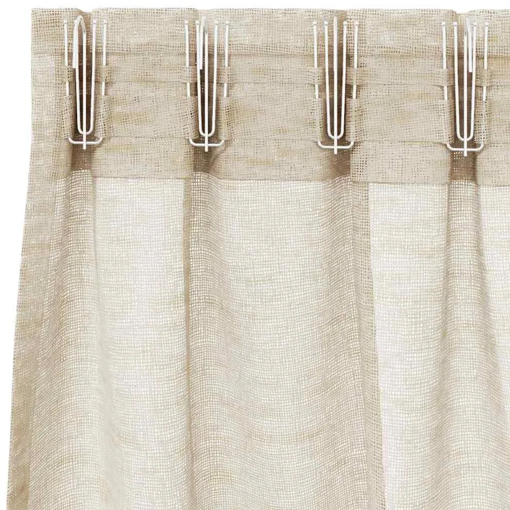 Cortinas com cortinas 2 pcs Areia 140 x 175 cm Poliéster