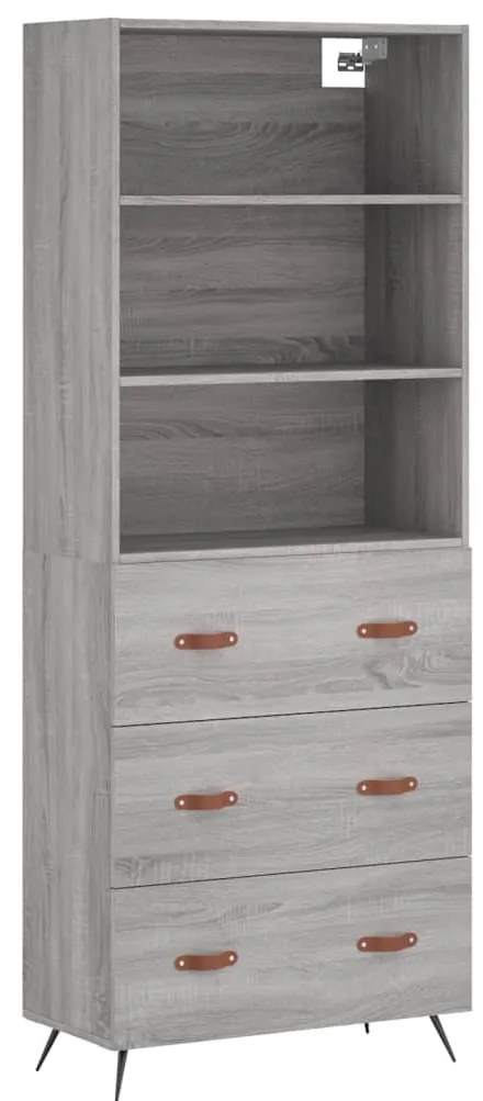 Armário alto 69,5x34x180 cm derivados de madeira sonoma cinza