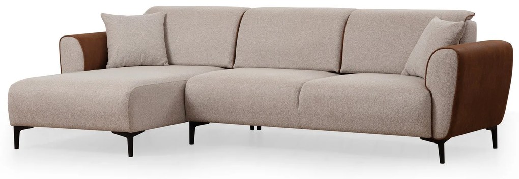 Sofá-Cama de Canto Aren – Bege e Canela – 150 x 260 cm