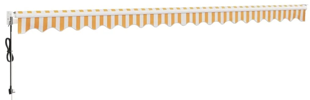 Toldo retrátil automático 5x3 m amarelo e branco