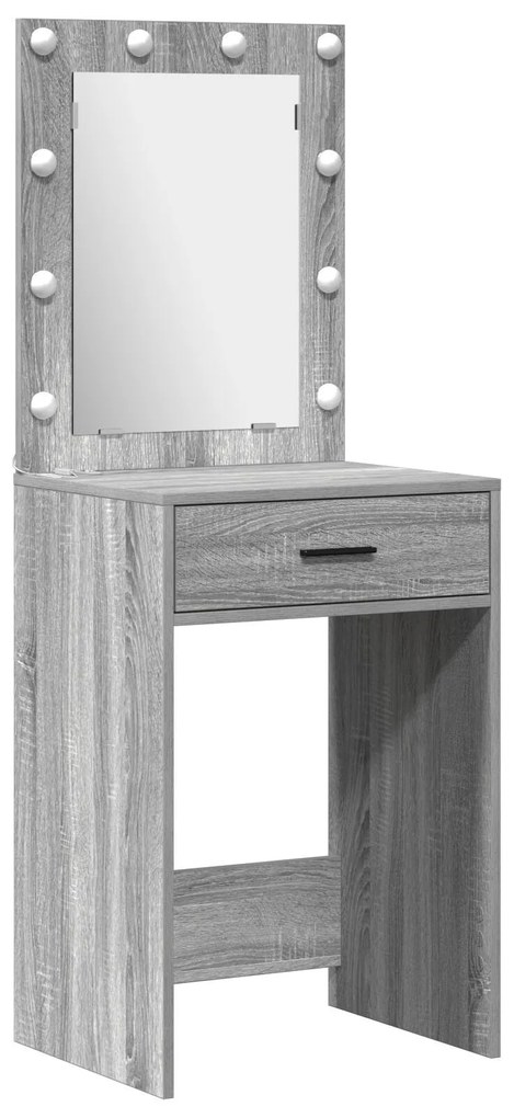 Conjunto de Mesa de Maquilhagem 3 Peças vidaXL Cinzento Sonoma em Made