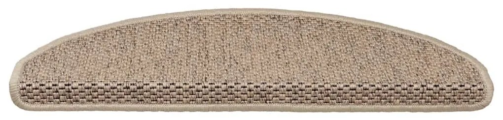 Tapetes escada adesivos aspeto sisal 30pcs 65x21x4cm cor areia
