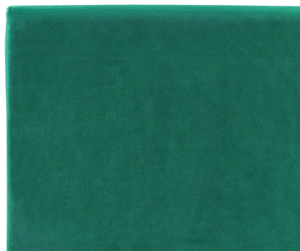 Cama de casal em veludo verde escuro 140 x 200 cm FITOU Beliani