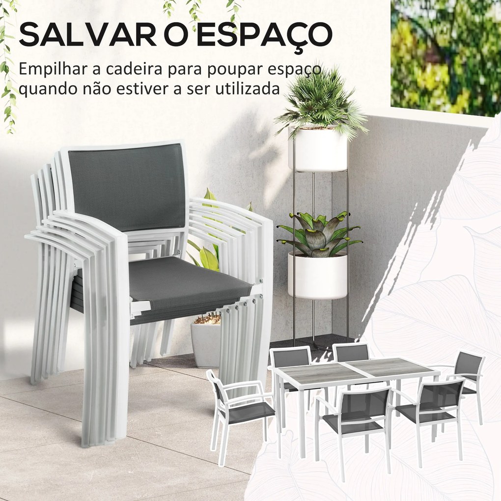Conjunto de Refeição para Jardim – Catania – Castanho e Cinzento – Vim