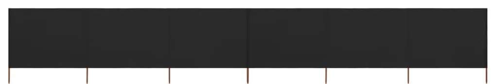 Para-vento com 6 painéis em tecido 800x80 cm preto