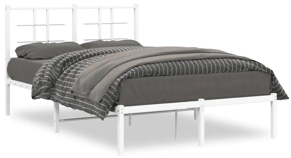 Estrutura de cama com cabeceira 120x200 cm metal branco