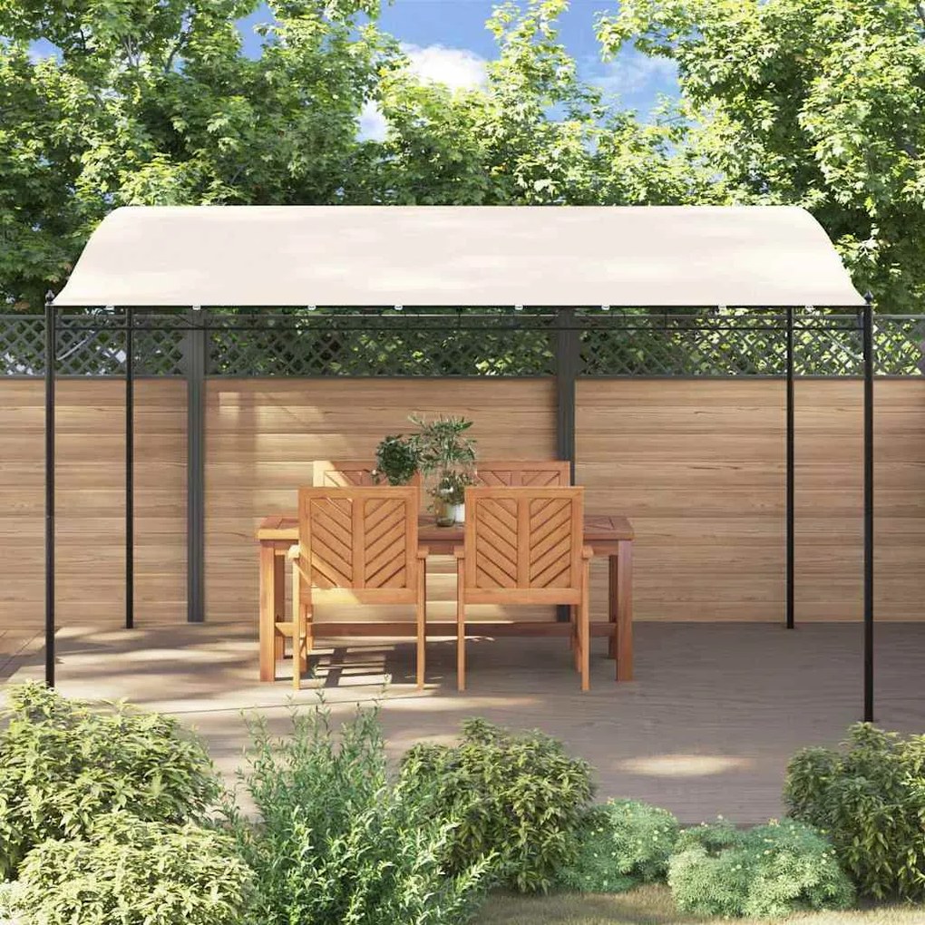 Toldo 4x3 m 180 g/m² tecido e aço cor creme