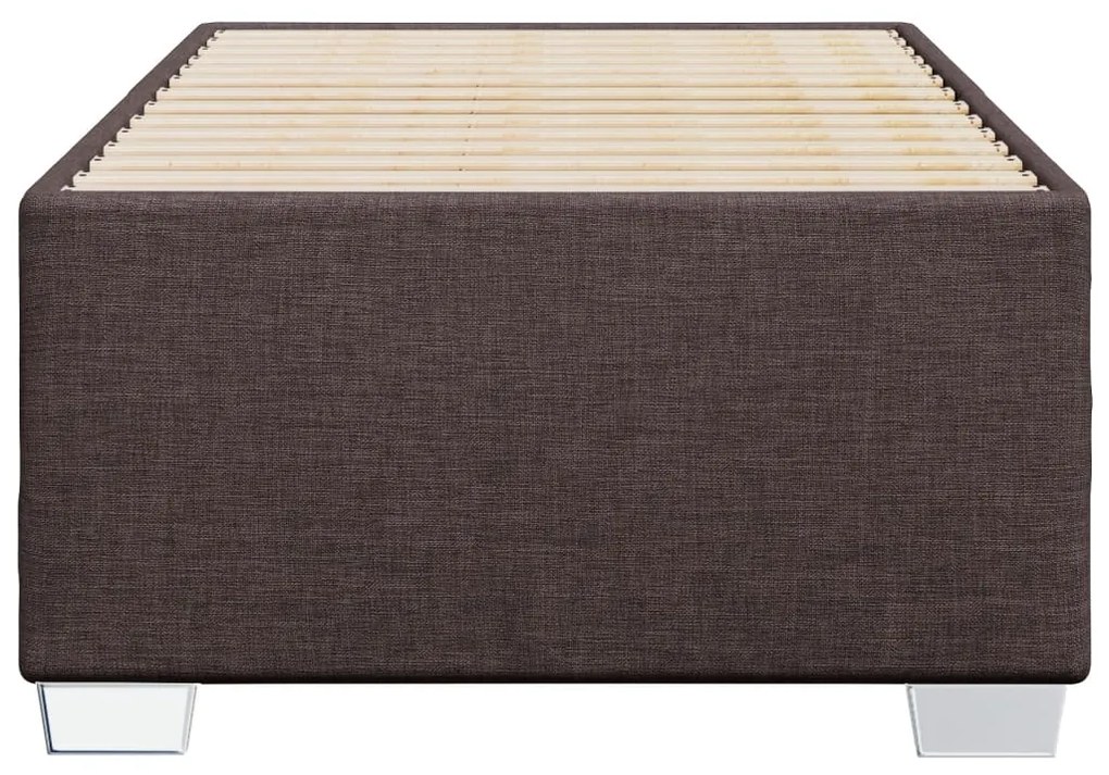 Estrutura de cama sem colchão 90x200 cm tecido castanho-escuro