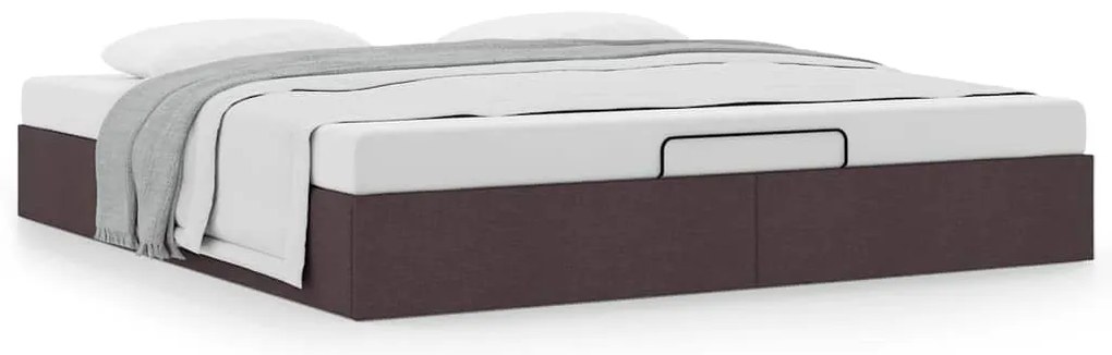 Estrutura de cama otomana sem colchão 160x200cm castanho-escuro
