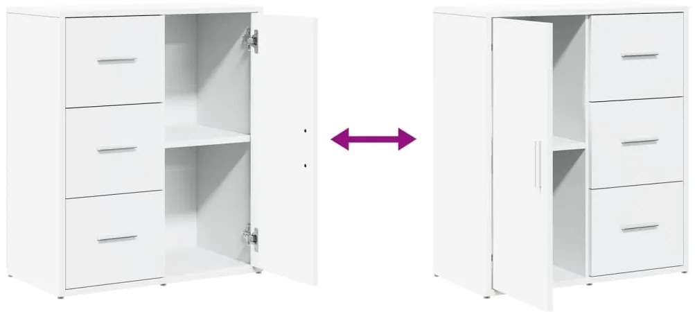 Aparadores 2 pcs 60x31x70 cm derivados de madeira branco