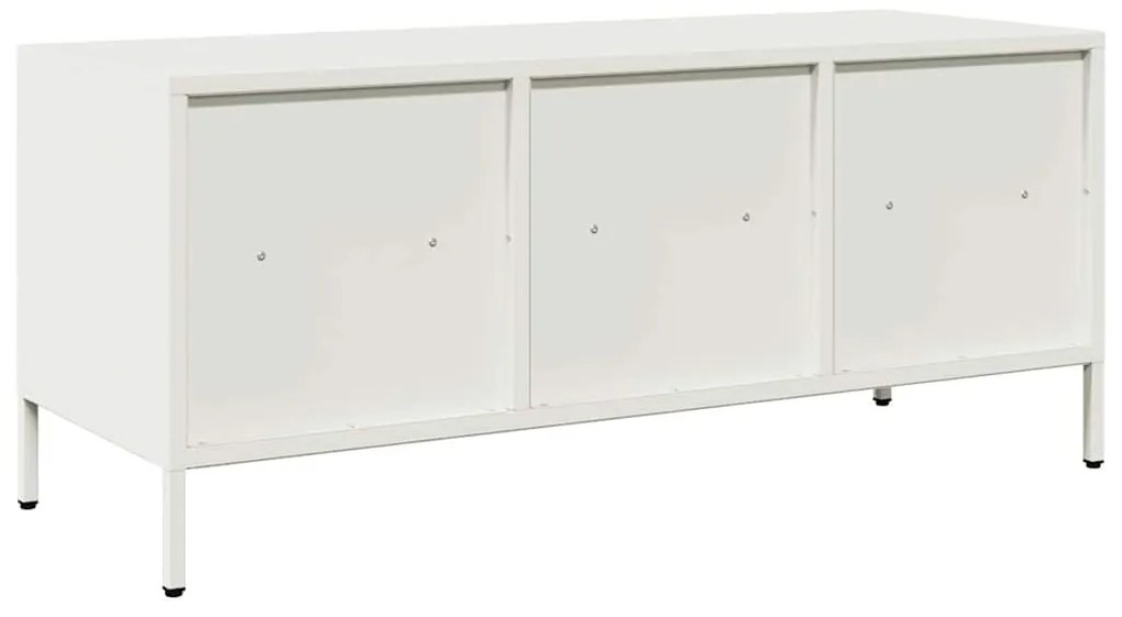 Móvel de TV 101,5x39x43,5 cm aço laminado a frio branco