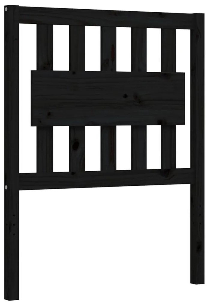 Estrutura cama de solteiro c/ cabeceira madeira maciça preto