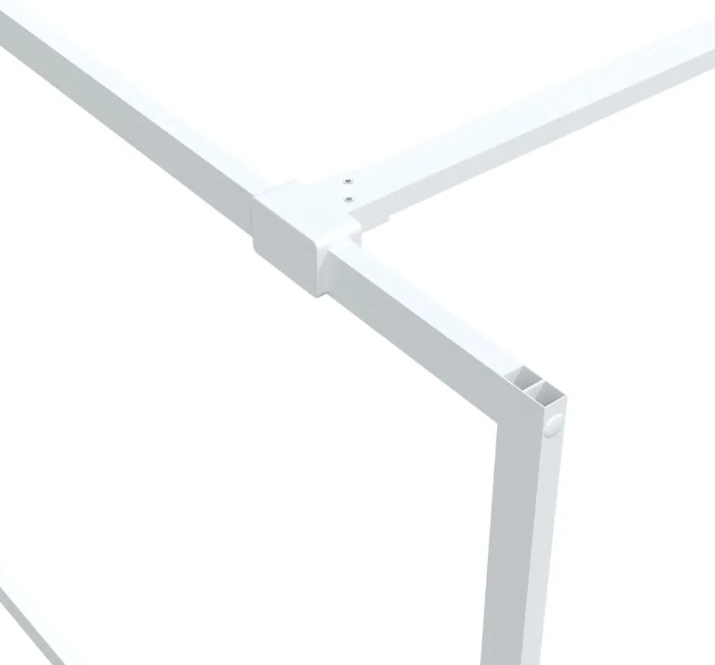 Divisória de chuveiro branco 100x195 cm vidro ESG transparente