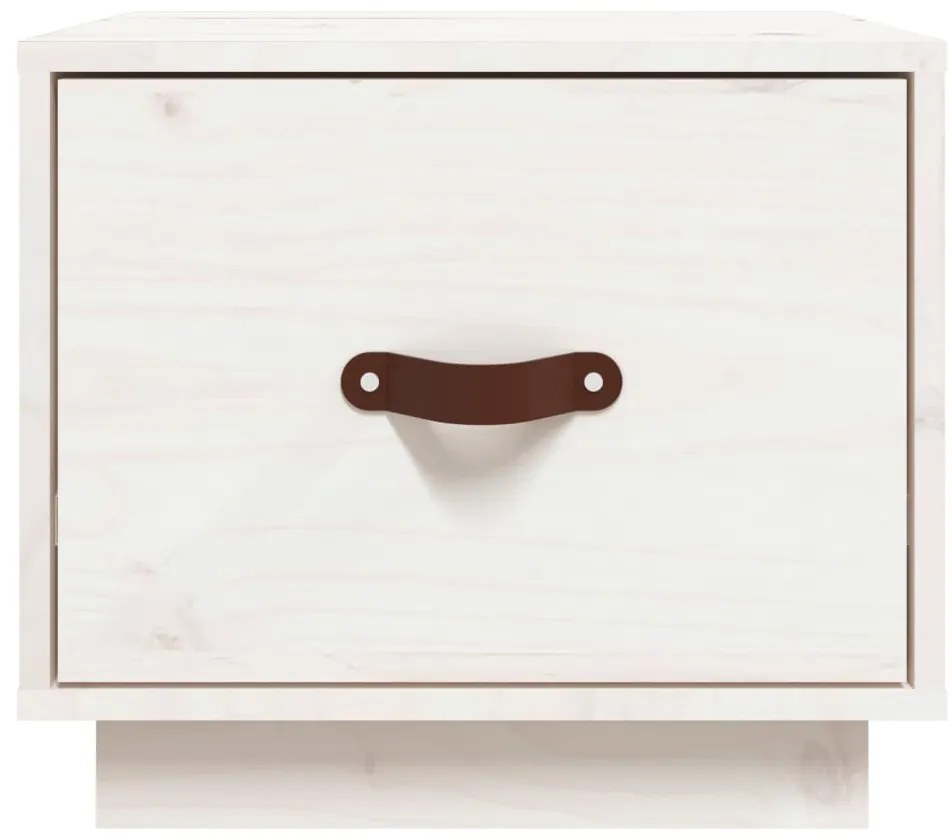 Mesa de cabeceira 40x34x45 cm madeira de pinho maciça branco