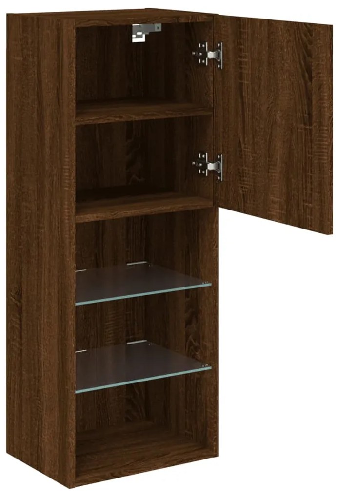 Móvel de TV com luzes LED 40,5x30x102 cm carvalho castanho