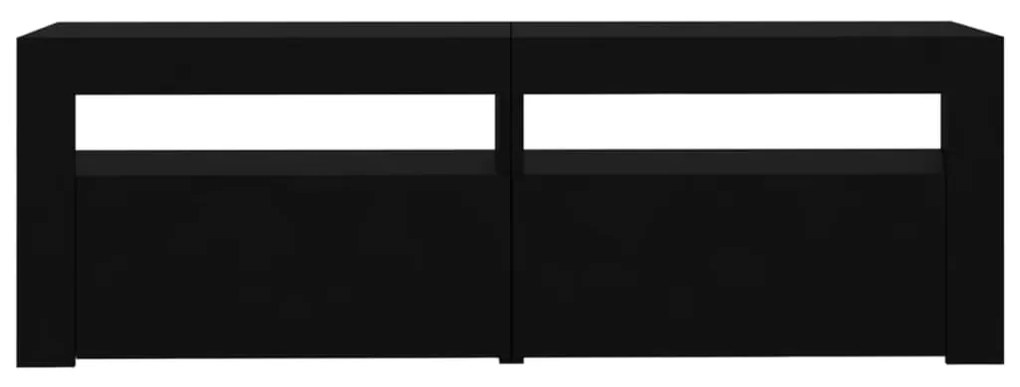 Móvel de TV com luzes LED 120x35x40 cm preto