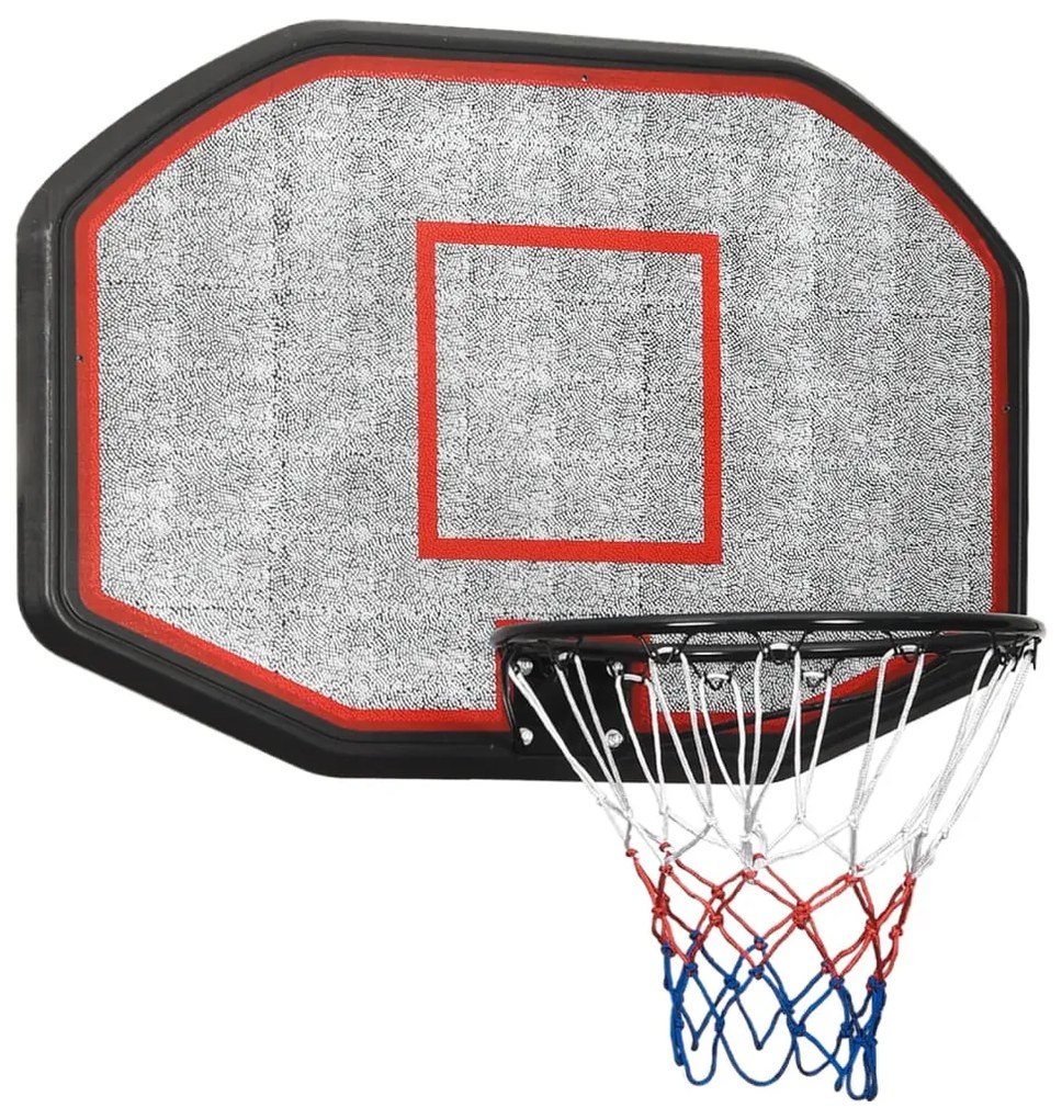 93665 vidaXL Tabela de basquetebol 109x71x3 cm polietileno preto