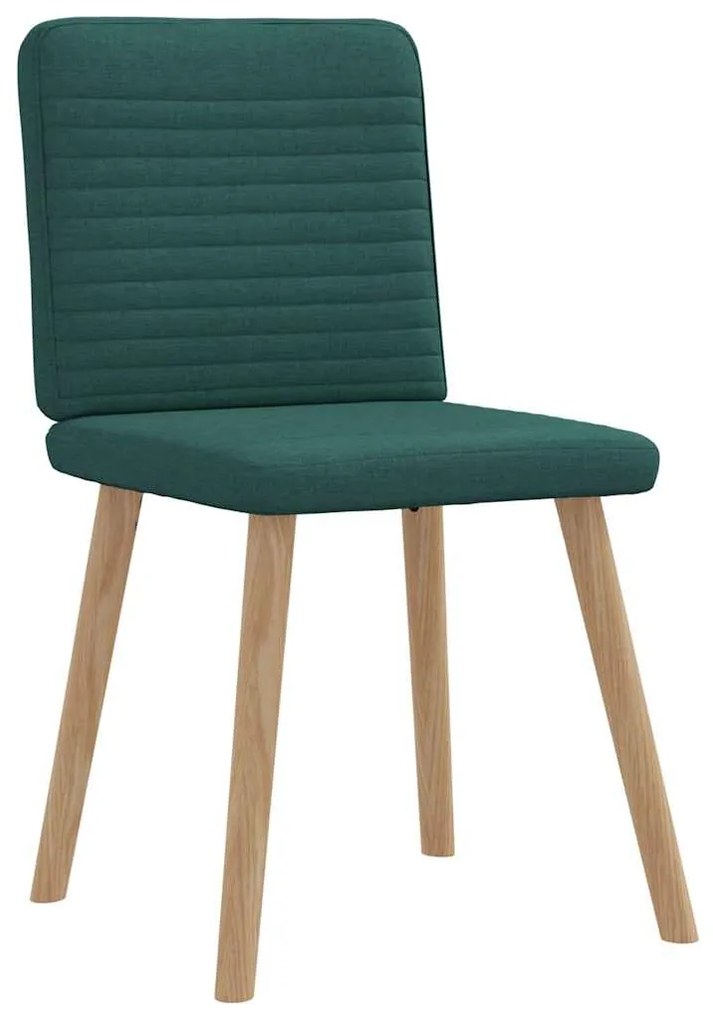 Cadeiras de jantar 6 pcs tecido verde-escuro