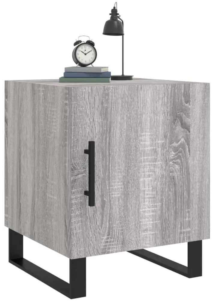 Mesa cabeceira 2pcs 40x40x50 cm madeira processada cinza sonoma