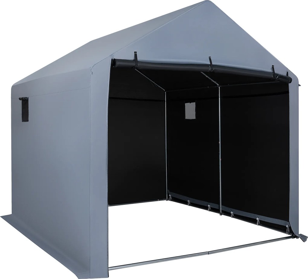 Abrigo para Bicicletas, 210 x 238 x 211 cm, Grande Capacidade, Cinzento