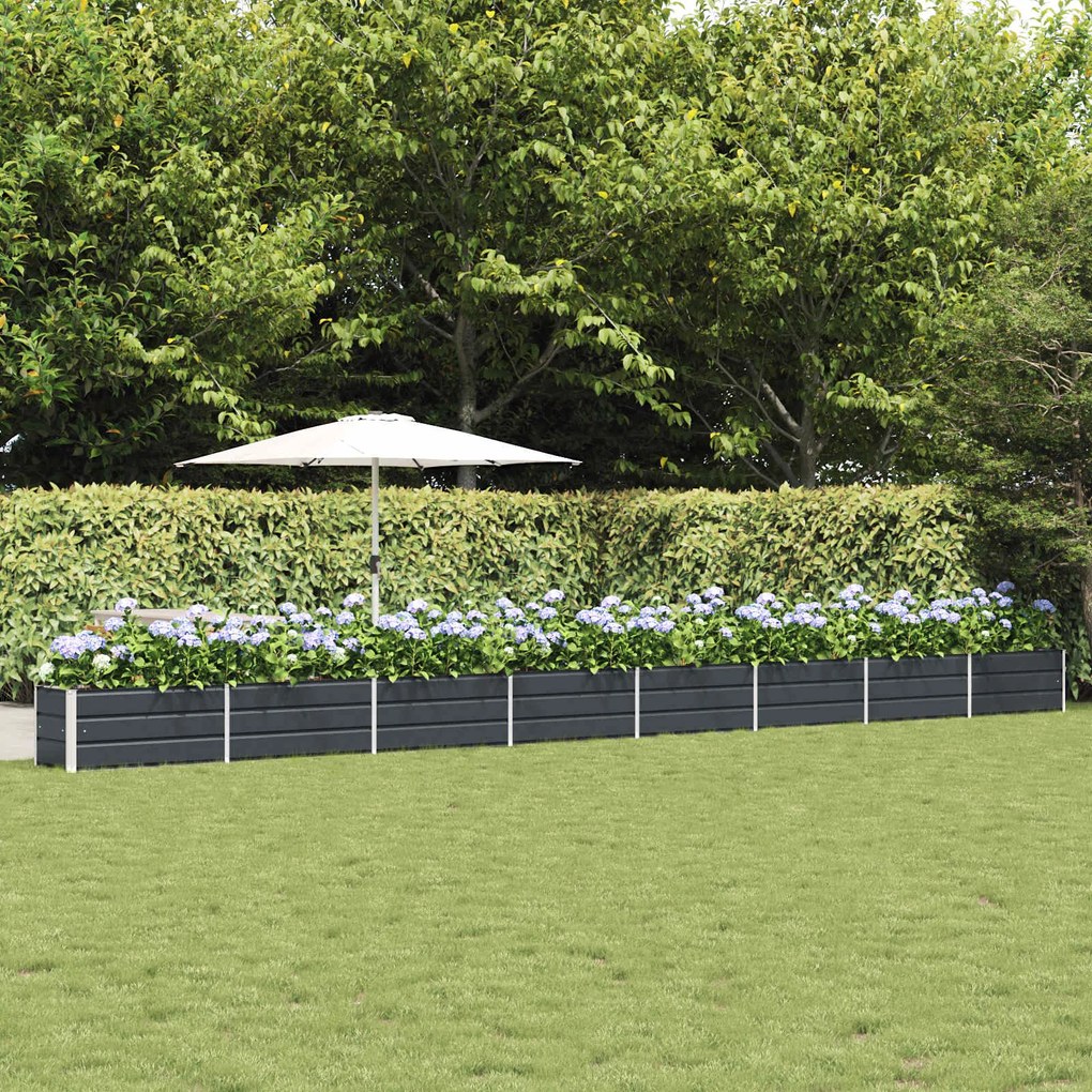 vidaXL Floreira Antracite 480 x 50 x 45 cm Aço Galvanizado