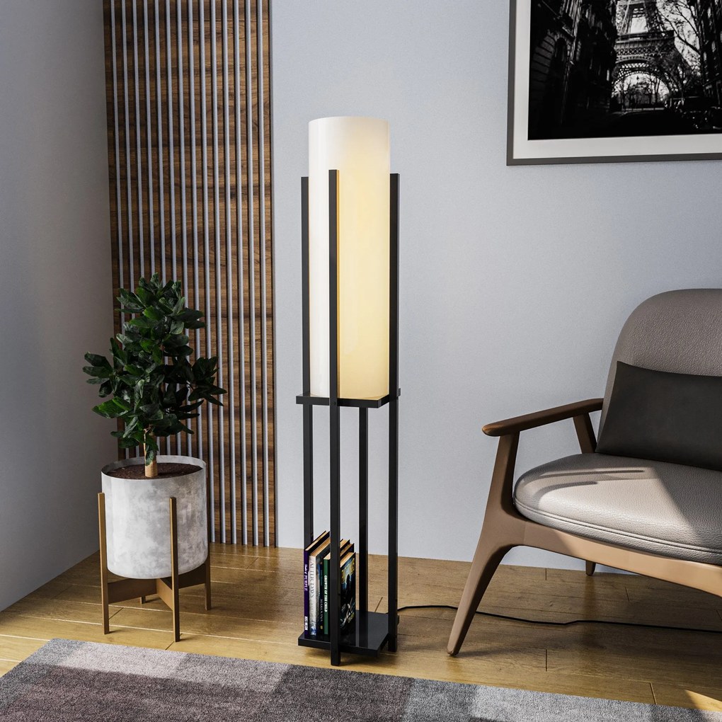 Candeeiro de Pé Shelf Lamp – Preto – 25x25x130 cm