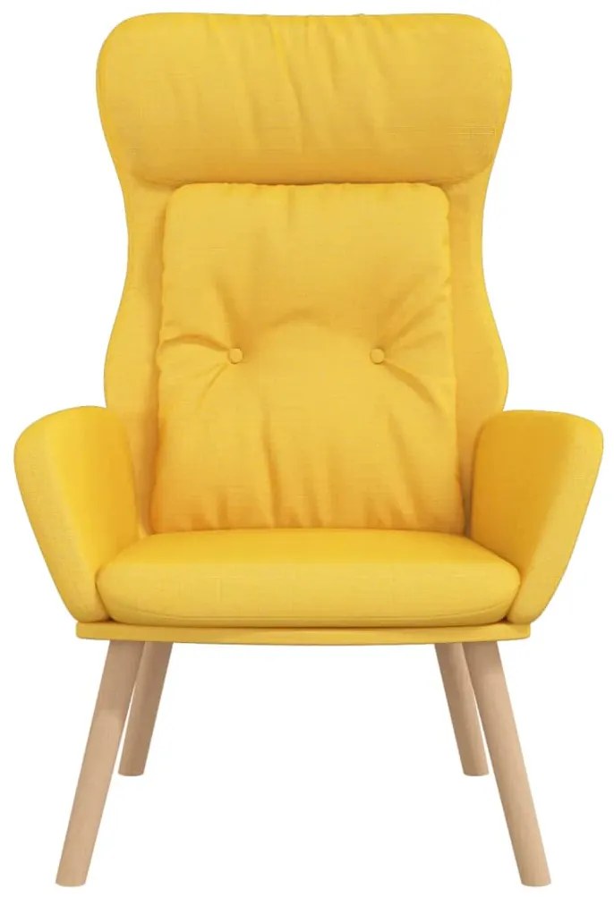 Cadeira de descanso tecido amarelo mostarda