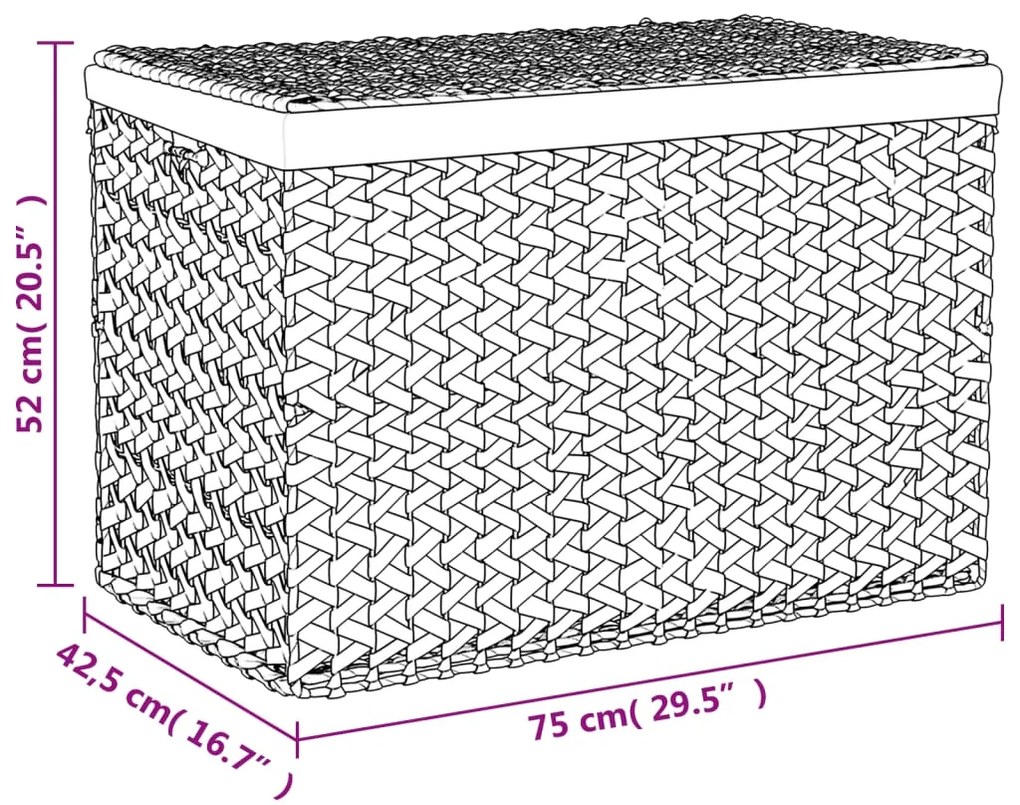 Cesto para roupa suja c/ 3 secções 75x42,5x52cm jacinto de água